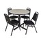 Cain Cain Round Table & Chair Set, Wood, Metal, Vinyl Top, Maple TB42RNDPL29BK - alternate 1